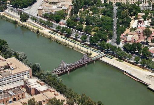 Recreación del proyecto presentado para reubicar el puente de Hierro en Altadis