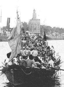 La procesión fluvial de la Vírgen del Carmen de 1917