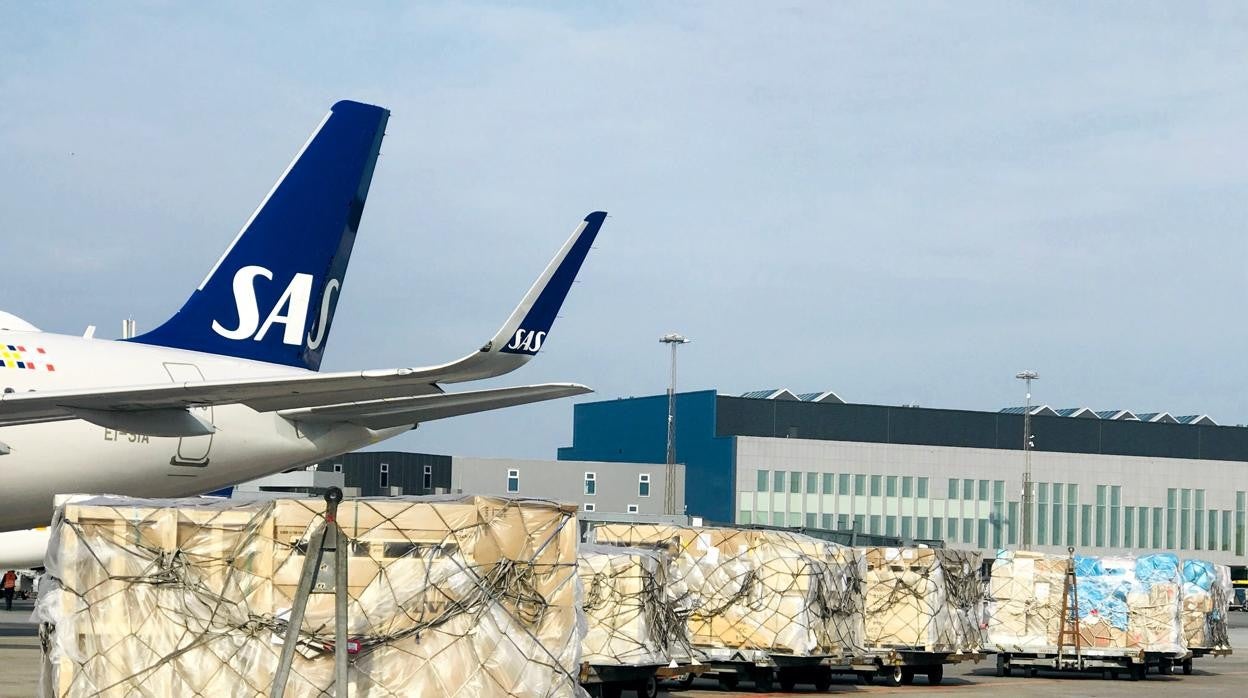 Un avión de la aerolínea escandinava SAS