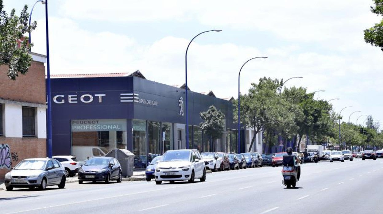 Fachada de la avenida de Las Razas que se destinará a viviendas