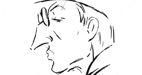 Caricatura de Andrés Martínez de León a su compadre Juan José Serrano Gómez