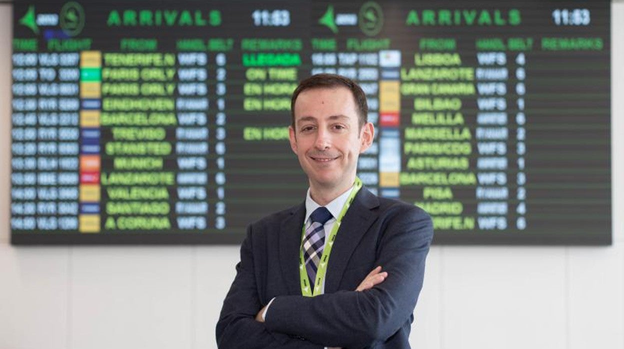 Sergio Millanes en la nueva zona de llegadas del aeropuerto de San Pablo