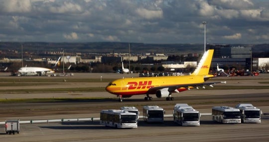 Un avión de la compañía DHL que tiene delegación en Sevilla