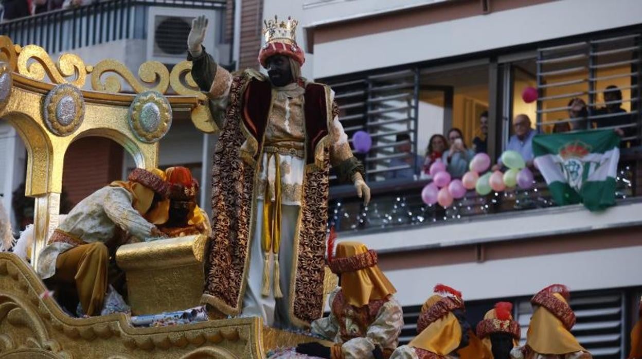 El Rey Baltasar en un momento de la Cabalgata