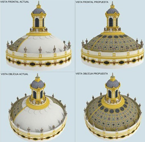 Estado actual y recreación del resultado final de la cúpula