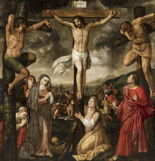 Tabla central del 'Tríptico del calvario' de Frans Francken I, del Museo de Bellas Artes