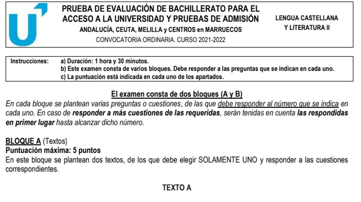 El examen de Lengua y Literatura ha planteado un texto de Pío Baroja