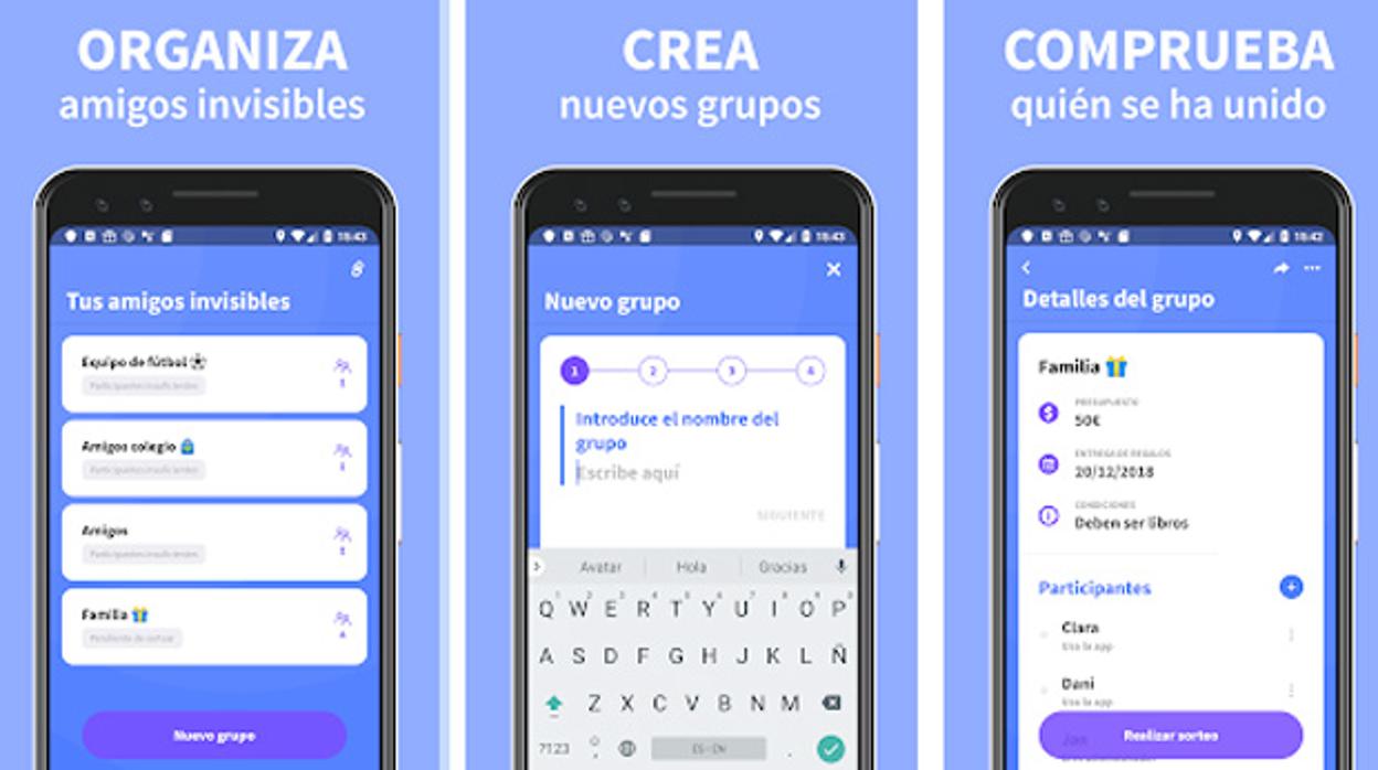 Amigo Invisble 22 tiene una interfaz muy intuitiva