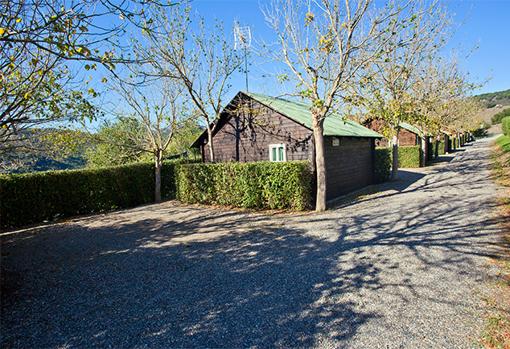 Algunos de los bungalows del Camping Los Alcornocales