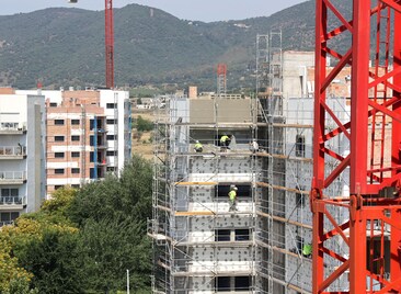 Imagen de una promoción en construcción en Poniente, zona de expansión residencial de Córdoba