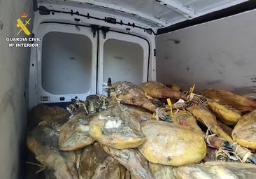 La Guardia Civil recupera en Getafe 296 jamones y 448 cañas de lomo robados en Villanueva de Córdoba