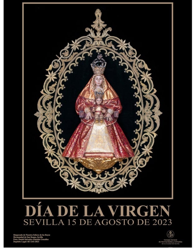 El Simpecado de la Virgen de los Reyes de San Roque protagoniza el cartel de la procesión de la patrona de Sevilla