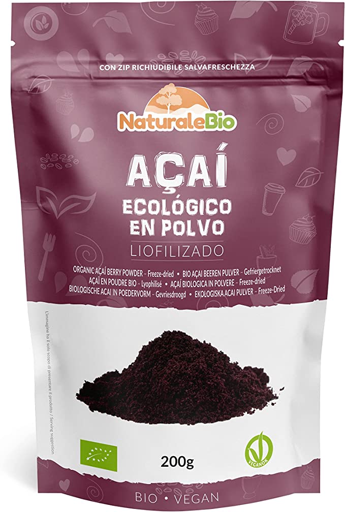 Bayas de Acai Orgánico en Polvo - Freeze-Dried - 200g NaturaleBio