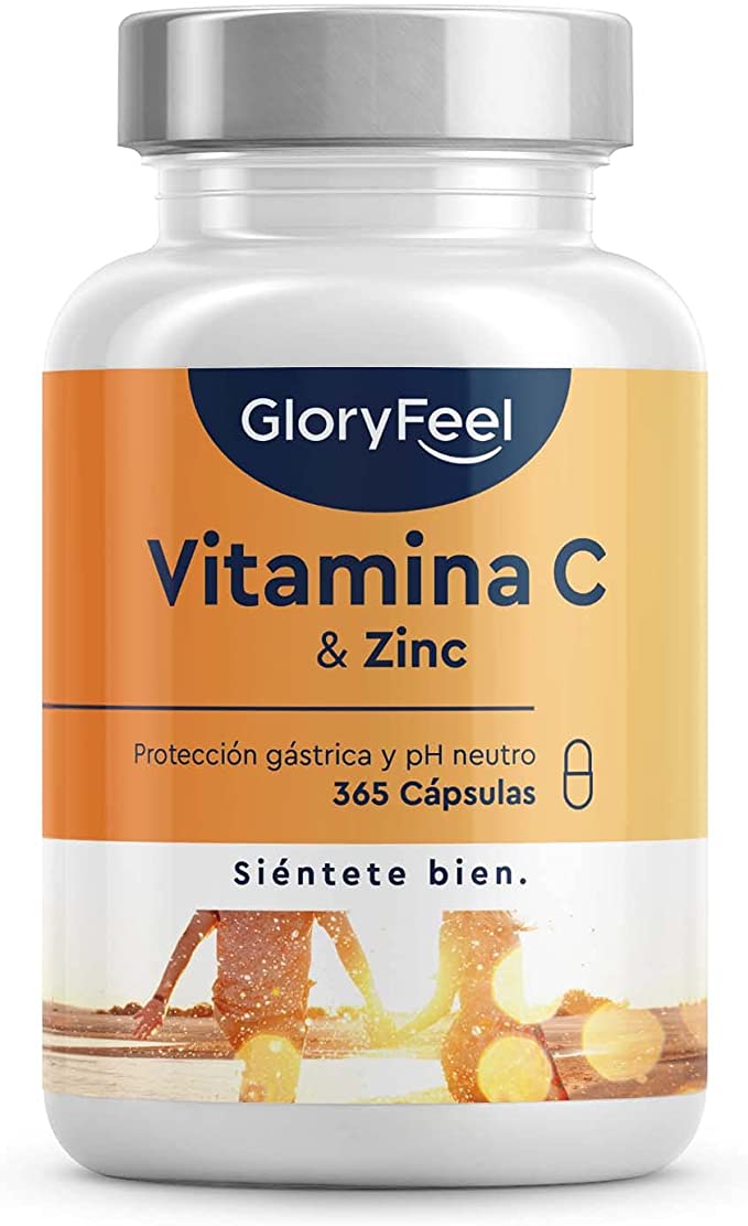 Vitamina C + Zinc - 365 Cápsulas Veganas GLORYFEEL