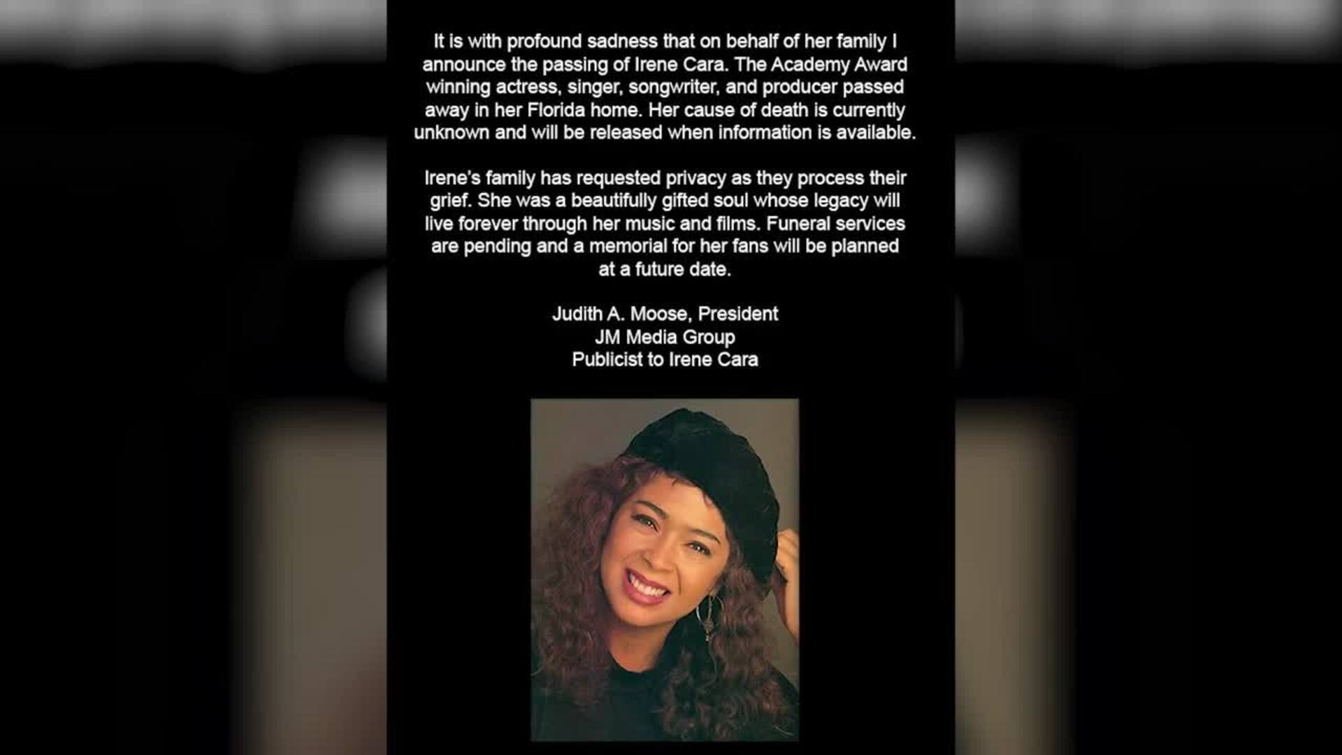 Irene Cara, cantante y letrista de 'Flashdance', muere a los 63 años