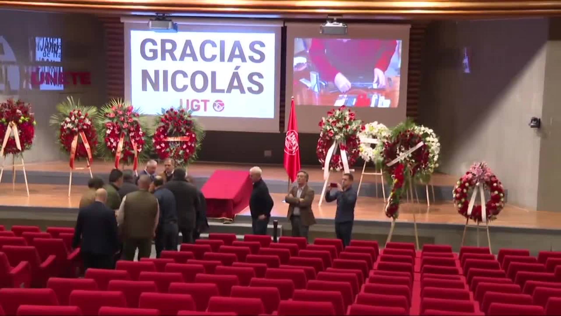 La sede de UGT en Madrid acoge la capilla ardiente de Nicolás Redondo