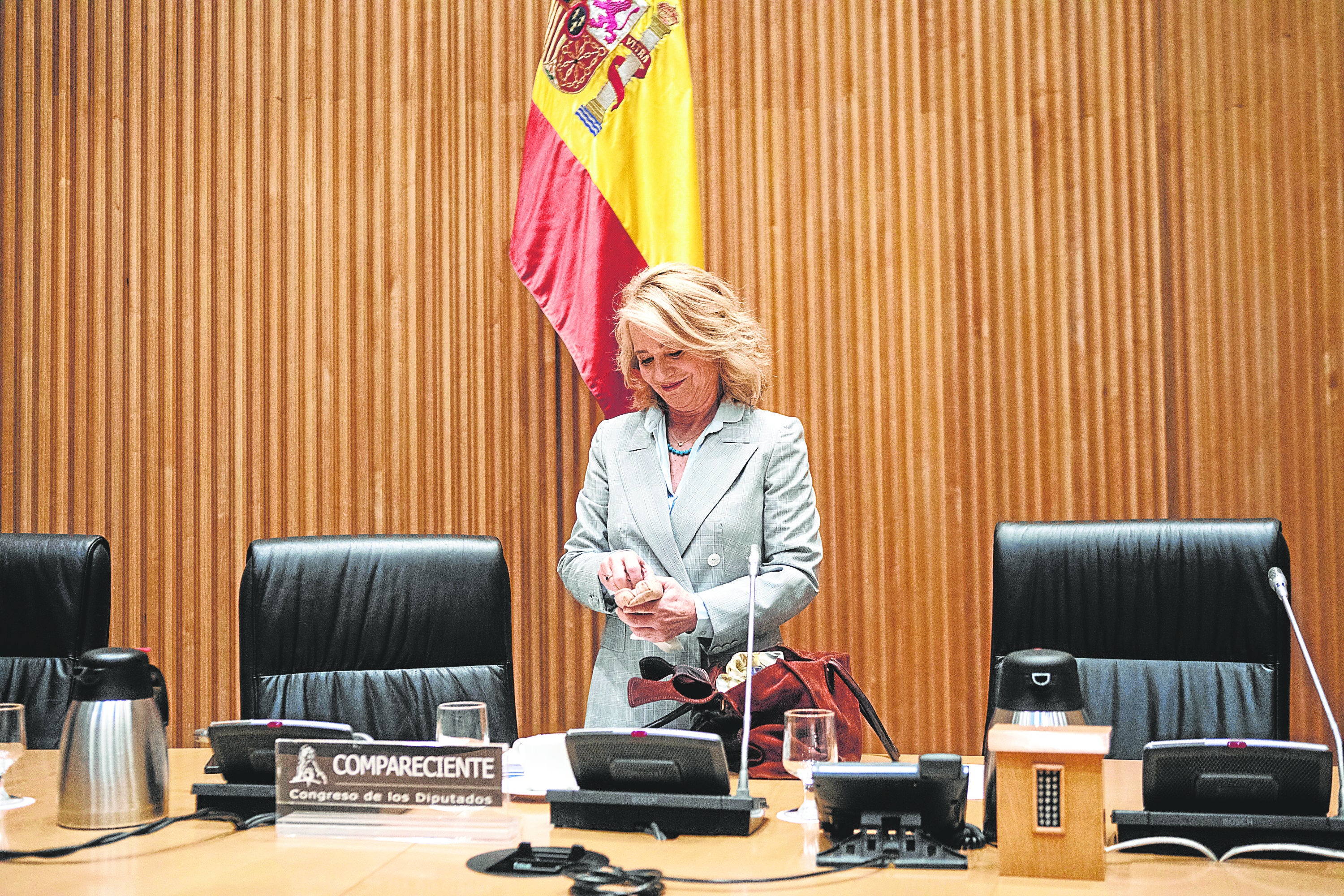La actual presidenta interina de RTVE, Elena Sánchez, en una comparecencia ante el Congreso