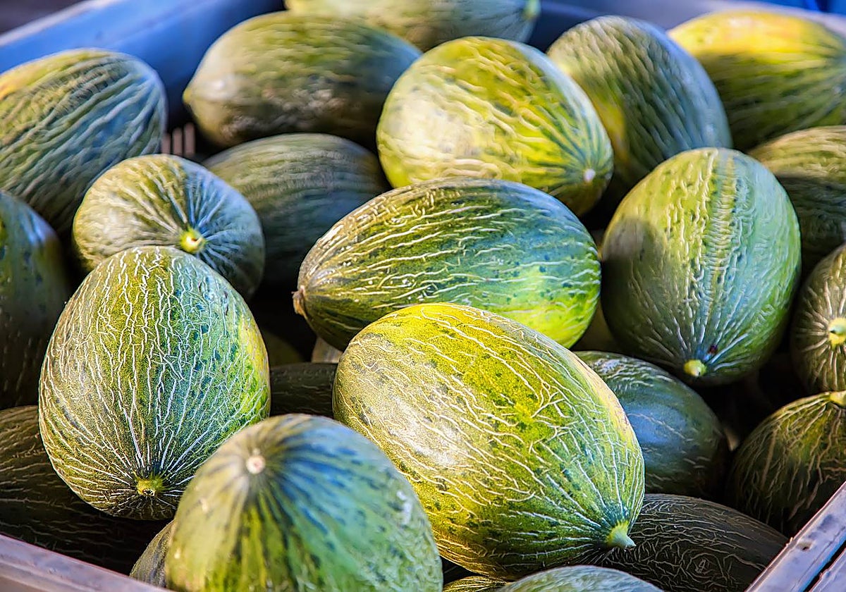 Melones en el supermercado.
