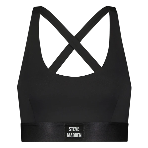 ¿A quién no le viene bien renovar ropa deportiva? El color negro combina con todo y este top cruzado en la espalda es perfecto en cualquier actividad. Disponible en Steve Maden. 