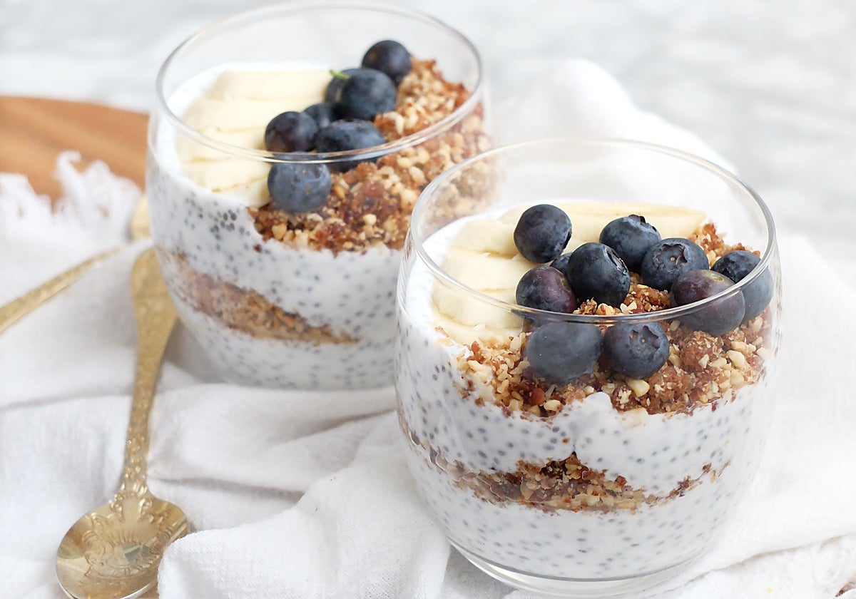 Pudin de chía y kéfir, el desayuno que mima el intestino, nuestro segundo cerebro.