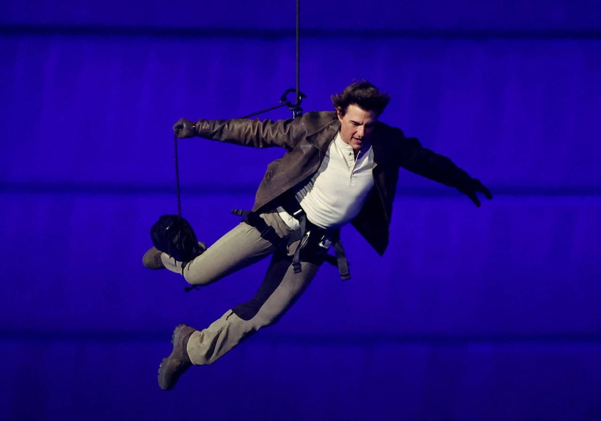 El actor Tom Cruise, durante la ceremonia de clausura de los Juegos Olímpicos de Paris 2024.