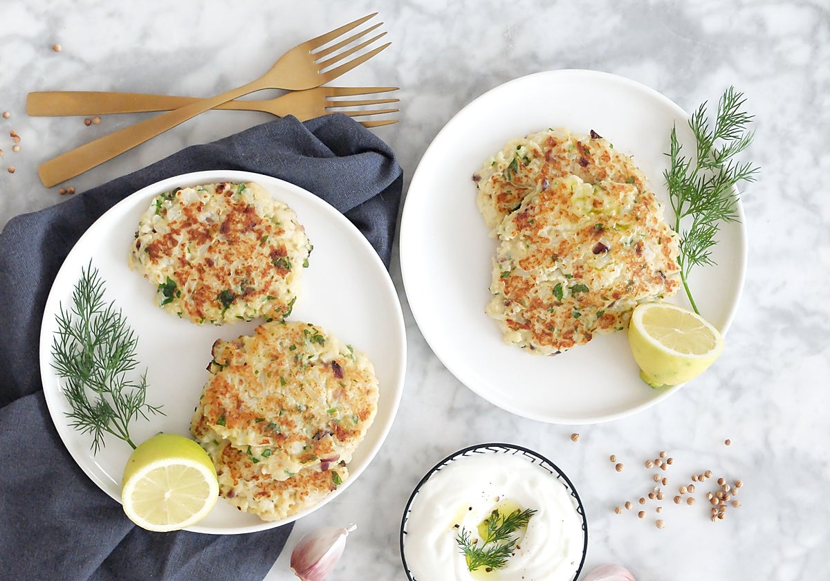 La receta de los patties de coliflor.
