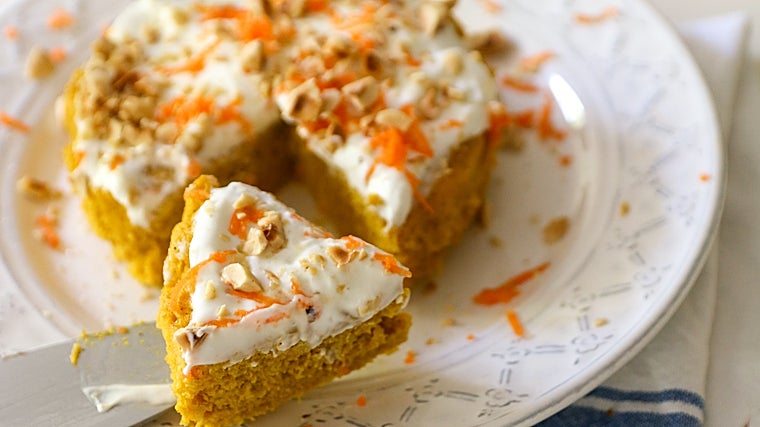 Carrot cake o tarta de zanahoria.