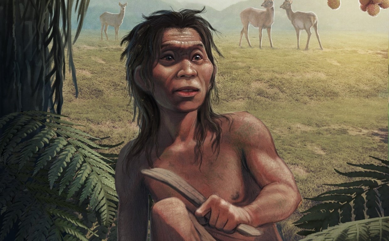 Recreación de un individuo de la cueva del Ciervo rojo