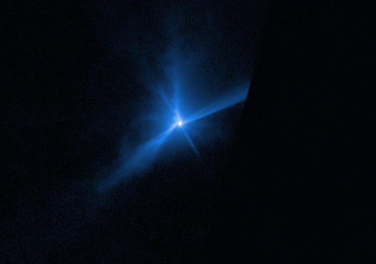El espectacular impacto de la nave DART en un asteroide, captado por el Hubble en time-lapse