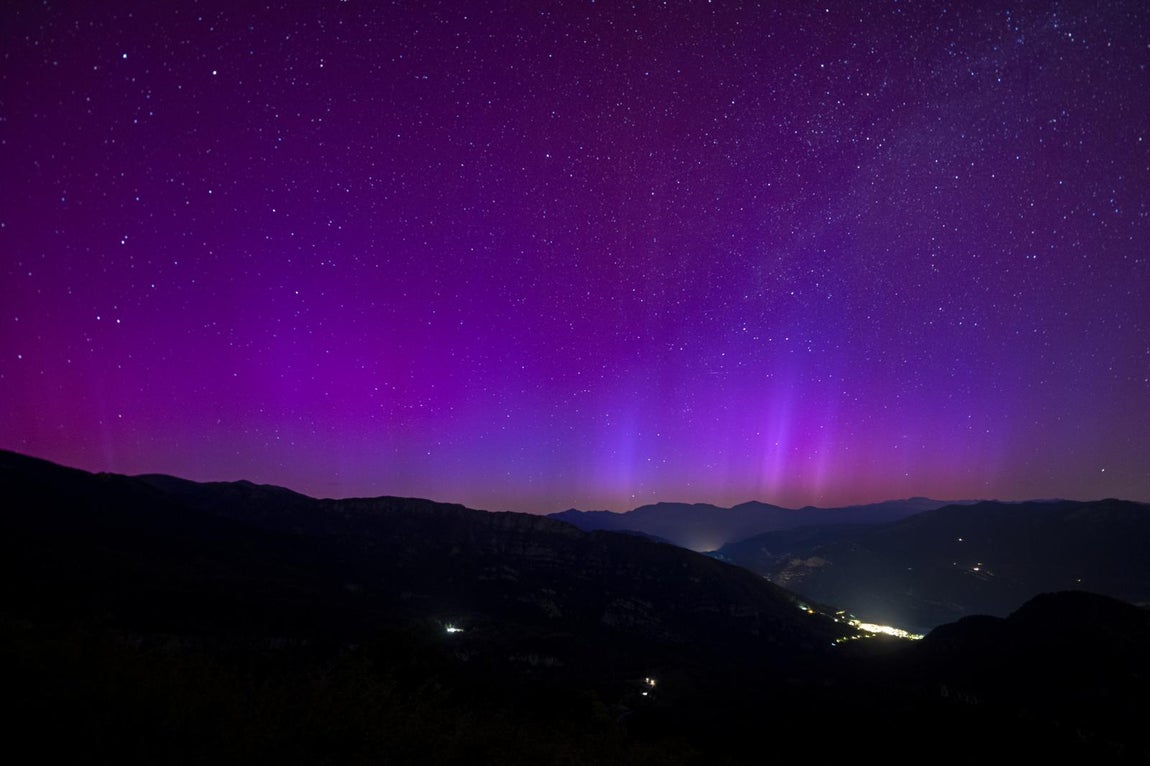 Aurora boreal en Cercs, Barcelona