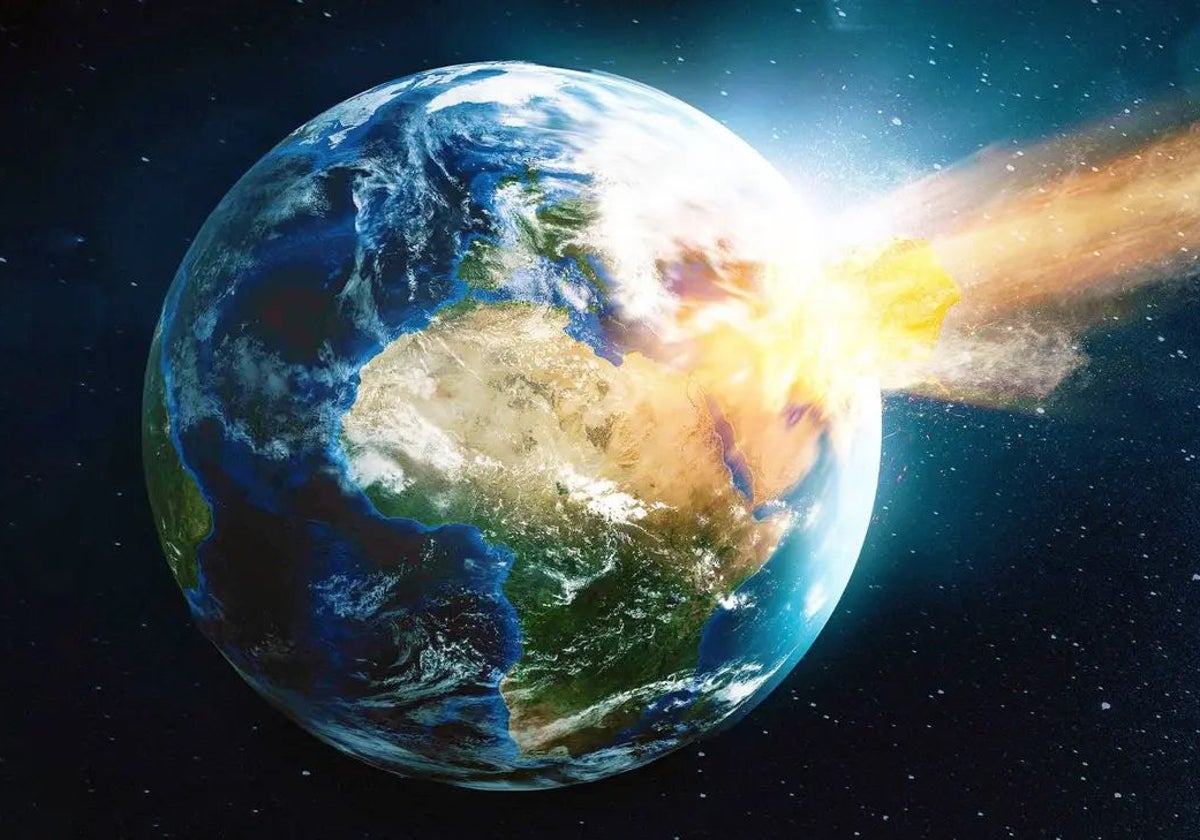 Simulación del impacto de un gran asteroide contra la Tierra