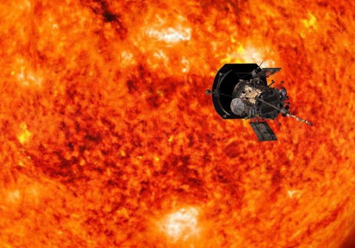 Recreación del acercamiento de la Parker Solar Probe