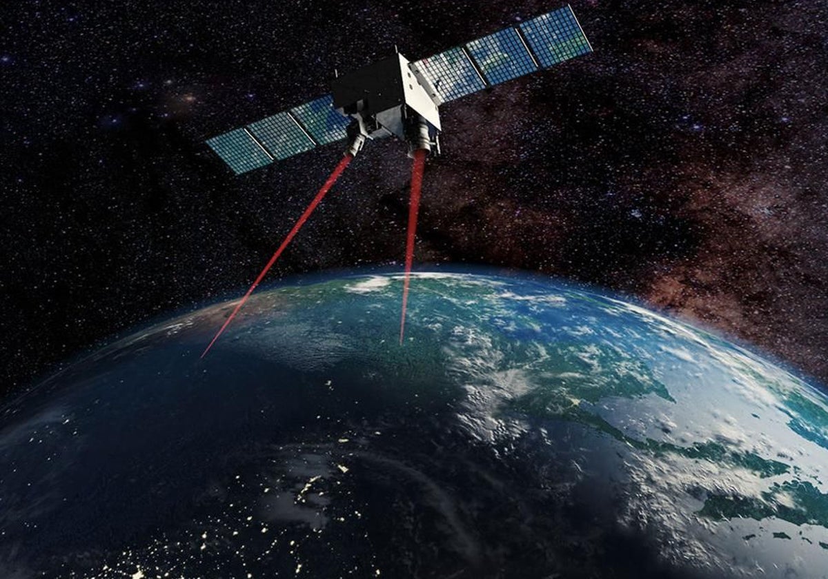 Representación del satélite chino Micius, que envía información segura con fotones entrelazados