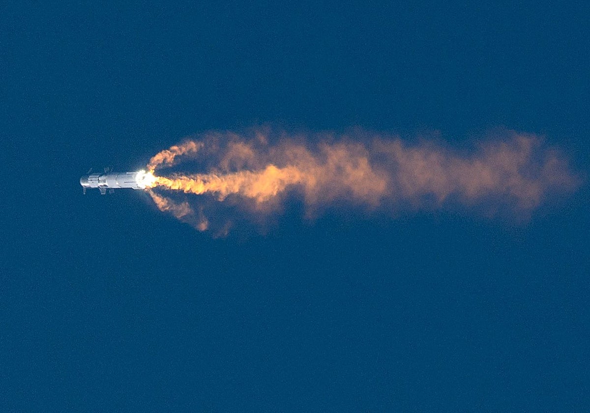 El cohete Starship, de SpaceX, durante una de sus pruebas