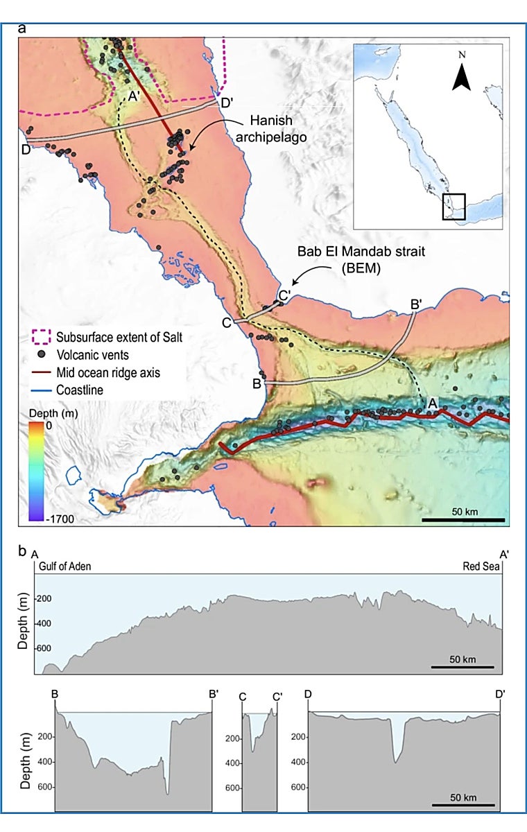 Mapa del área analizada en el nuevo estudio