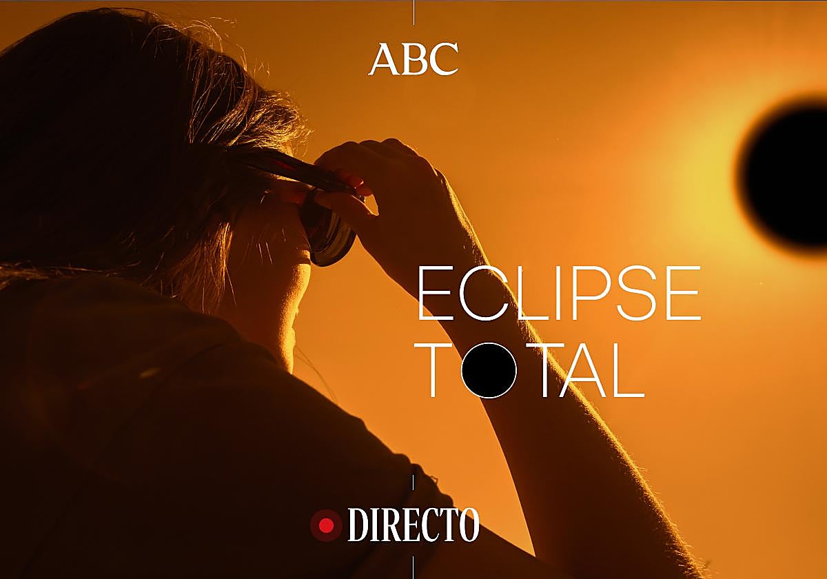 Ilustración eclipse total solar hoy en España