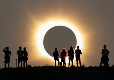 El eclipse, visto desde Salinas (Teruel)