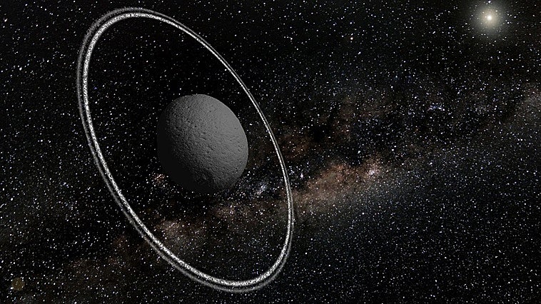 Cariclo, la única roca con anillos del Sistema Solar, podría tener también una luna