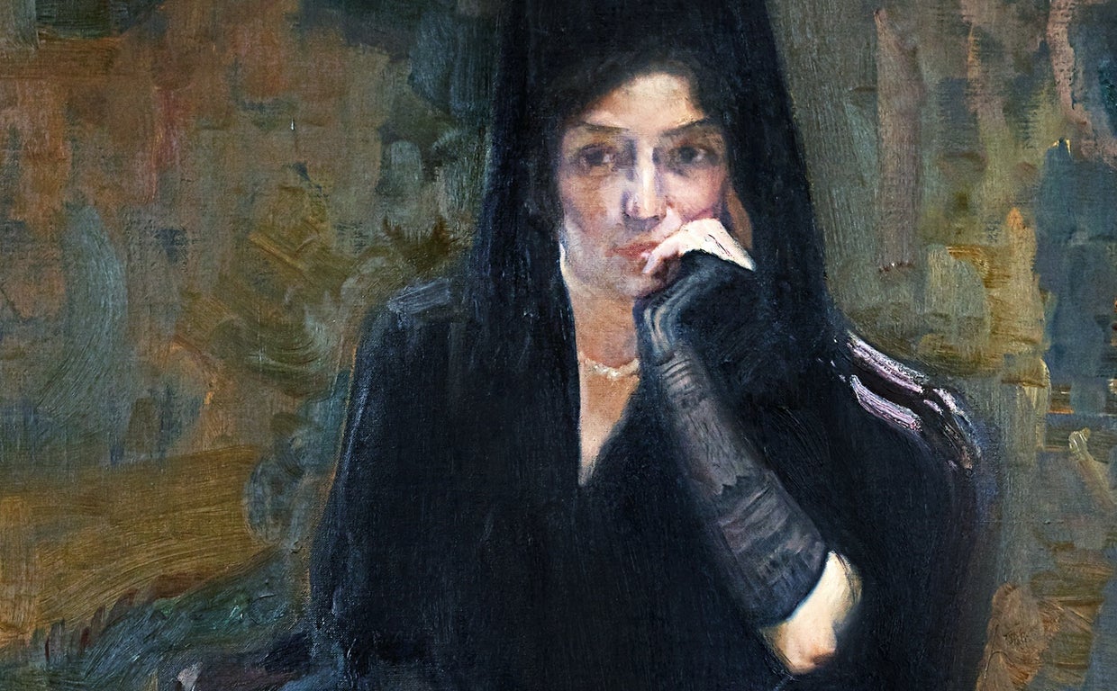 Joaquín Sorolla. 'Clotilde con mantilla negra' (1919-1920). Detalle