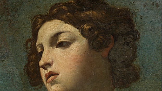 Imagen antes - A la izquierda, detalle de la cabeza de Hipómenes antes de su restauración. A la derecha, ya restaurada, ha salido a la luz la cabellera castaña y rizada del joven, que no se apreciaba antes debido a los barnices opacos