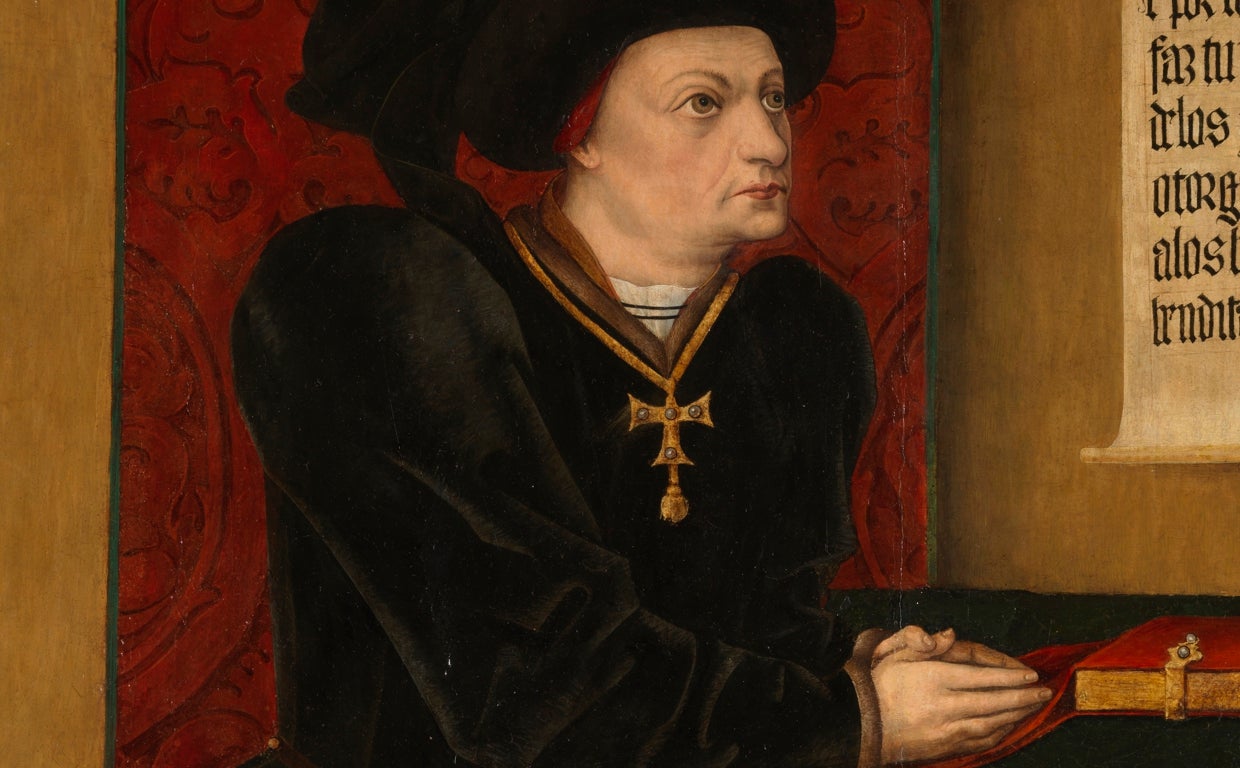 Retrato del marqués de Santillana en el 'Retablo de los Gozos de santa María', de Jorge Inglés