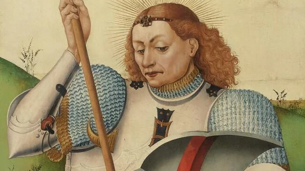 Detail of 'Saint George and the Dragon', by Jorge Inglés, deposited in the Prado for two years