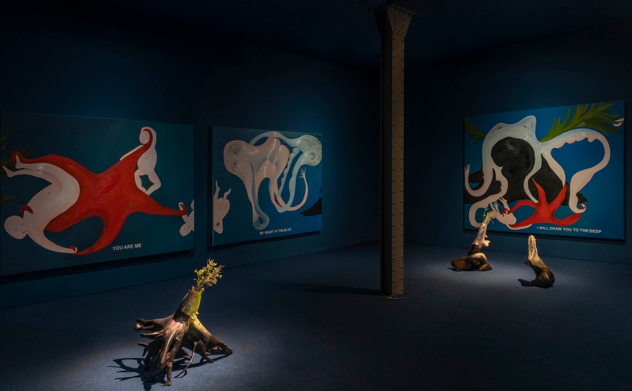 Detalle del montaje de la muestra de la autora francesa en la galería Carlier Gebauer