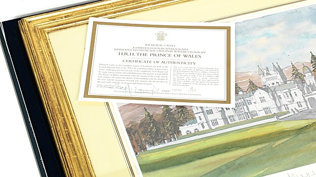 La obra cuenta con un certificado de autenticidad del Príncipe de Gales