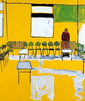 Imagen secundaria 2 - Arriba, 'Sin palabras' (1977). Sobre estas líneas, detalle de 'Espejo 8' (1984) y 'Sin nombre 84. Psiquiátrico' (1998)