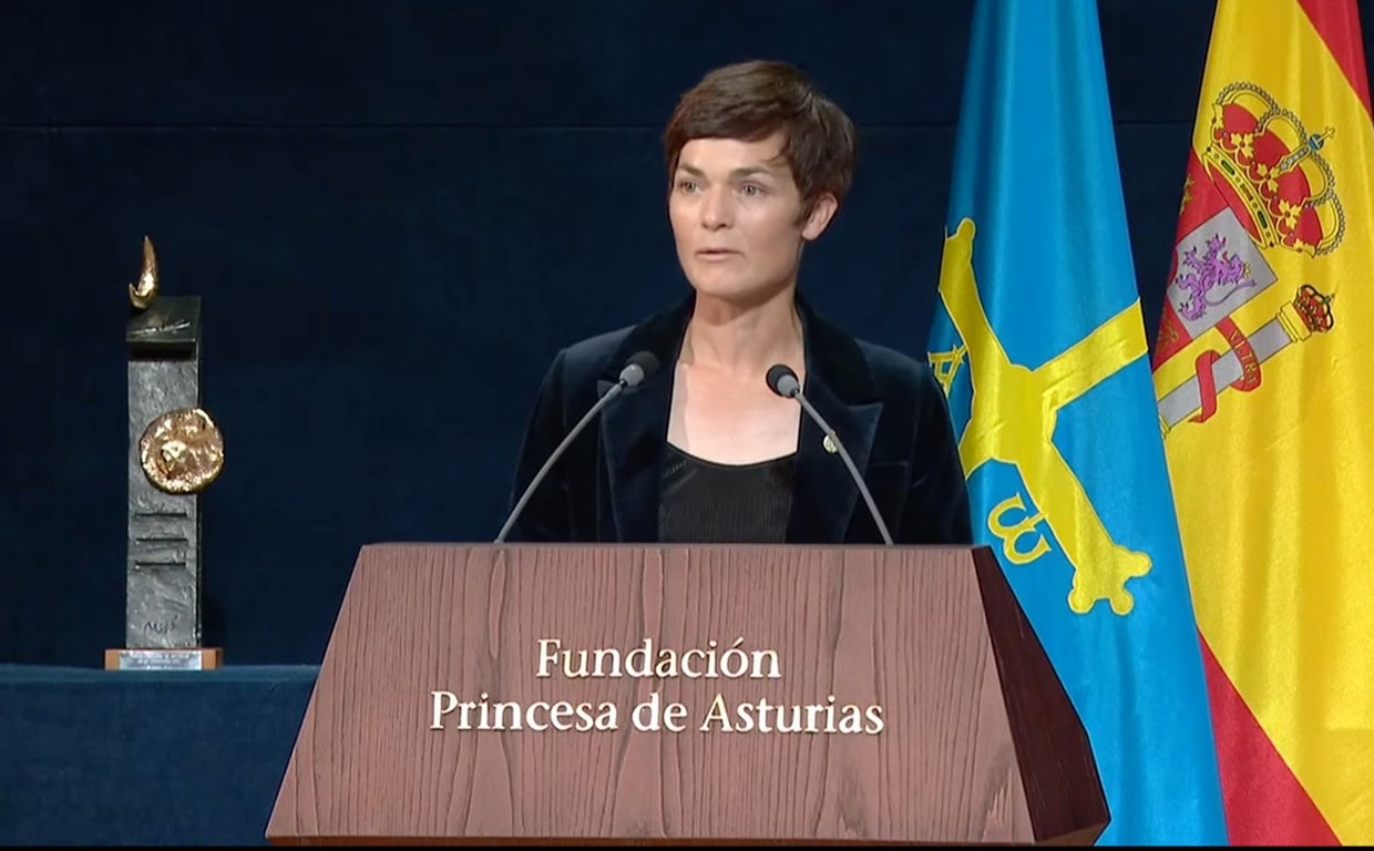 Ellen MacArthur, ipemio Princesa de Asturias de Cooperación Internacional, durante su discurso
