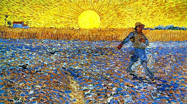 Detalle de 'El sembrador', de Van Gogh