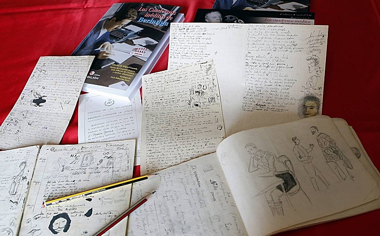 Imagen principal - Cuadernos y anotaciones de Berlanga