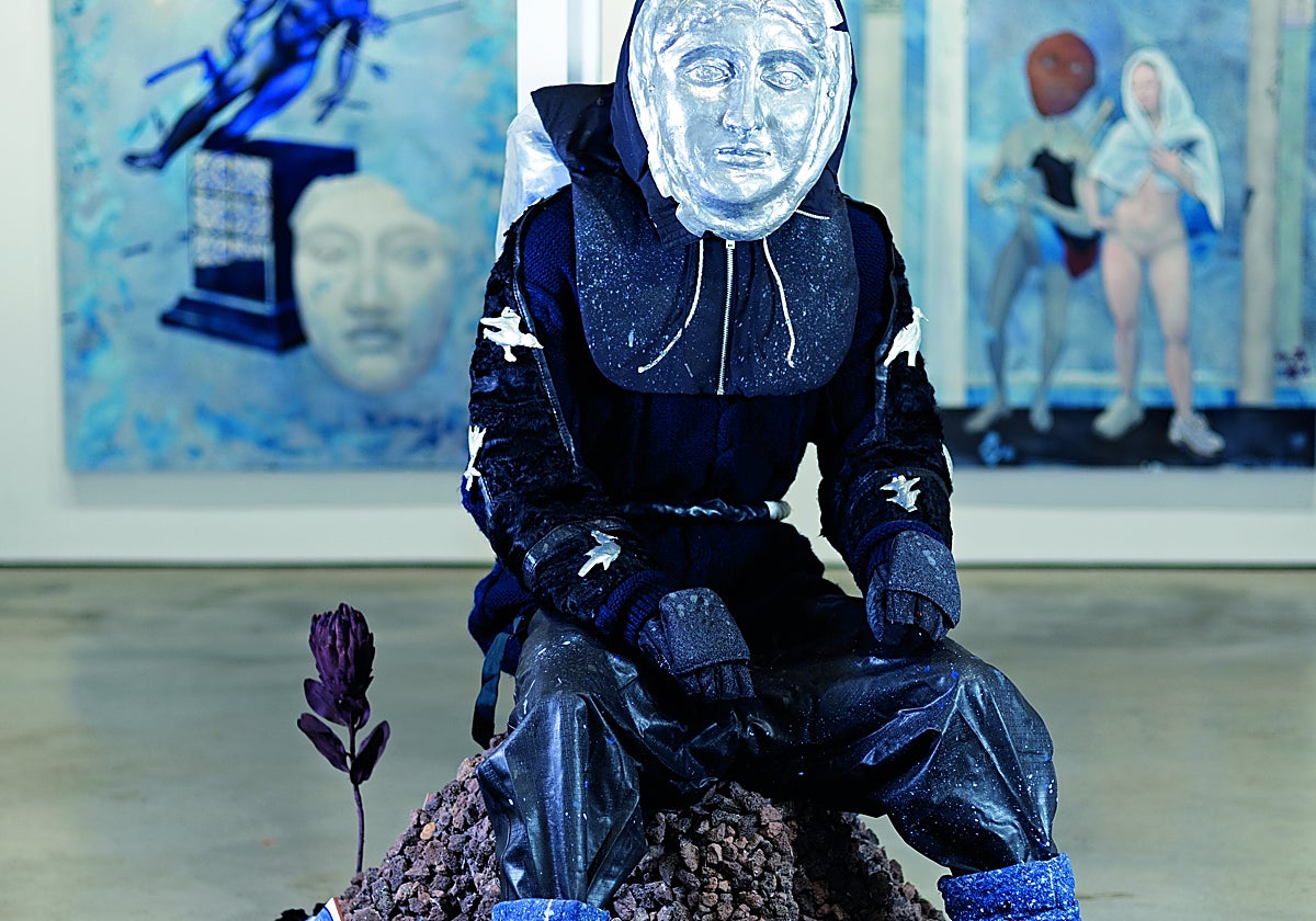 Detalle de la instalación 'La vieja tierra', en el centro de la galería