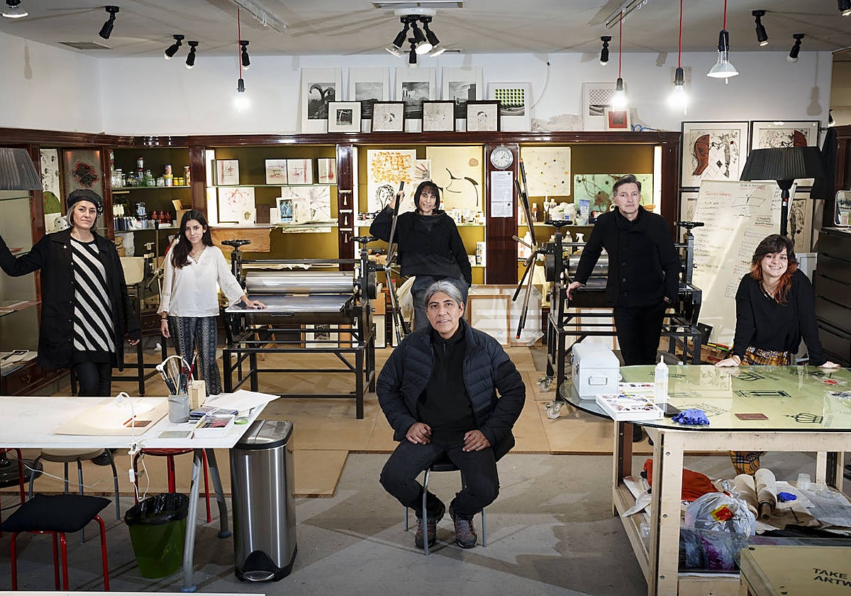 Detalle del equipo de Est Art Space, en un polígono industrial en Alcobendas